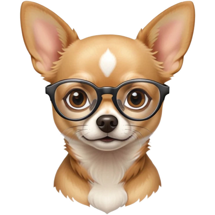 Chihuahua with cool eyeglasses  emoji