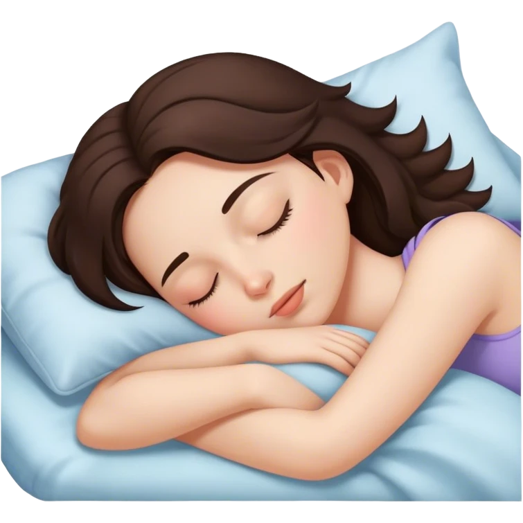 Brunette girl sleepin emoji