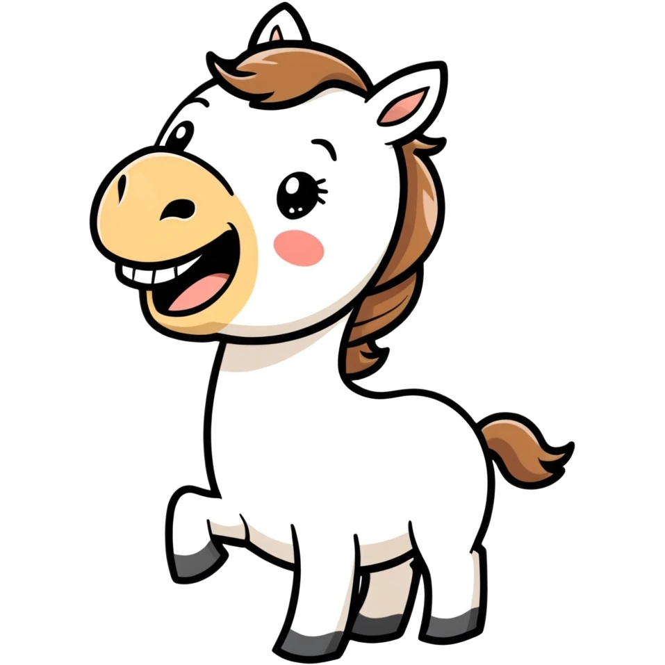Horse laughing funny drawing stile emoji
