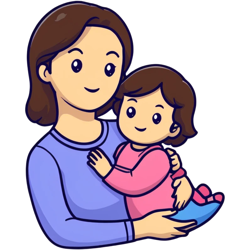 mother and daughter with brunette hair emoji