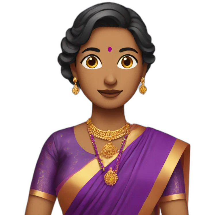 women in purple saree emoji