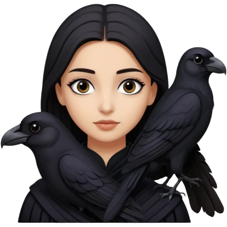 Black aly is the wife of cregan stark and looks like Hande Erçel. She has a raven on her shoulder  emoji