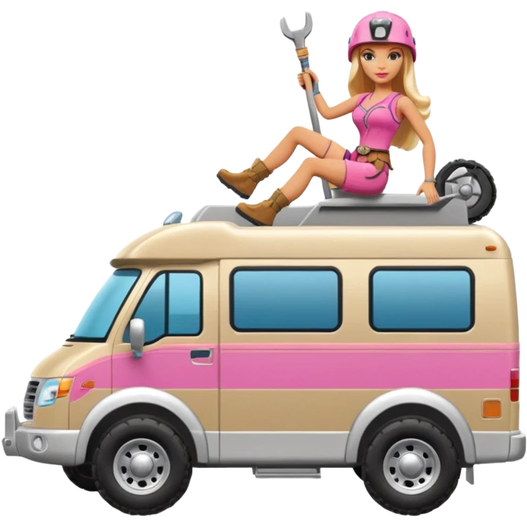 Barbies off-roading rock-climbing warrior Winnebago  emoji