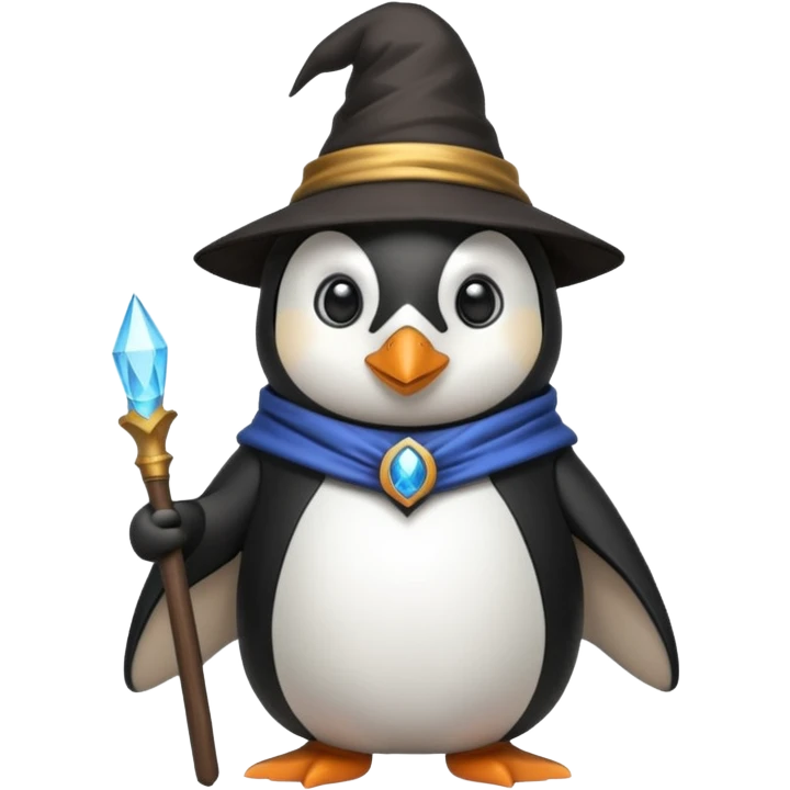 A penguin dressed as a wizard emoji