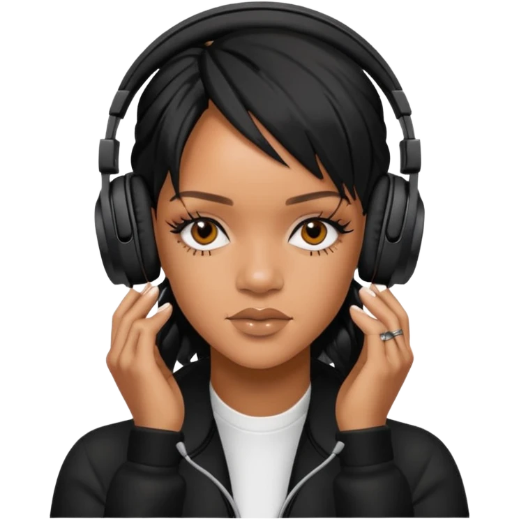 rihanna Black Headphones emoji