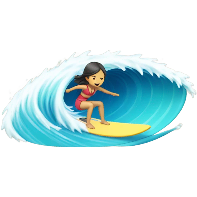 Japanese girl surfing emoji