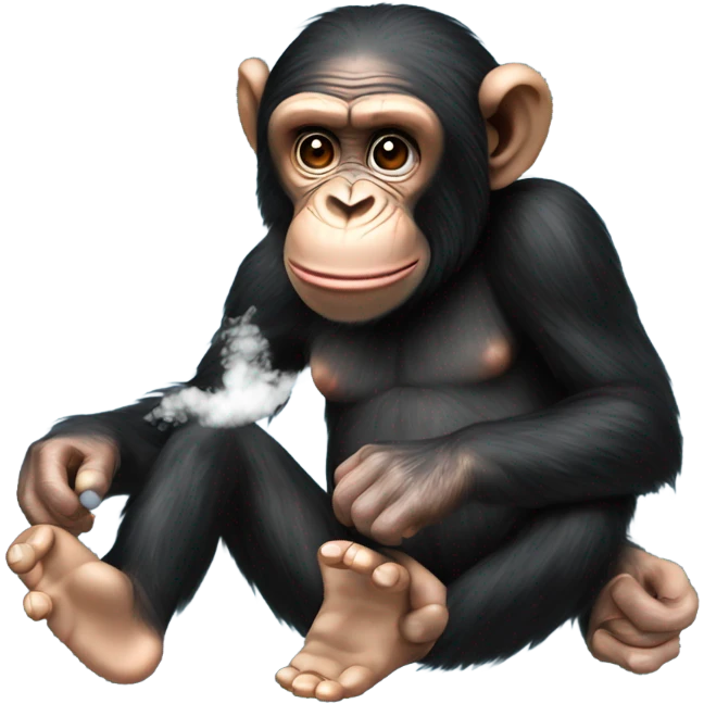 Chimpanzee hitting the vape mod Drag 4 emoji