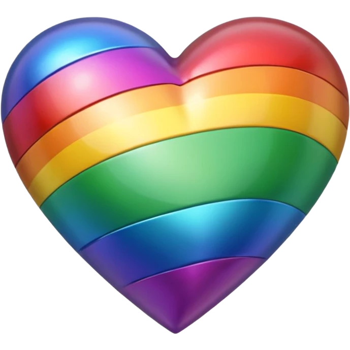 rainbow pride heart with metallic sheen emoji