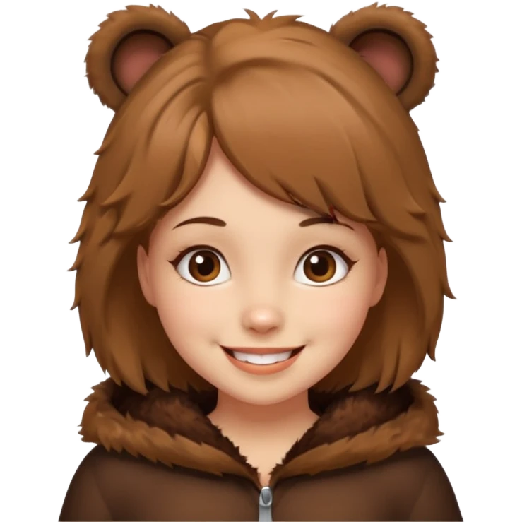 girl wearing bear costume emoji