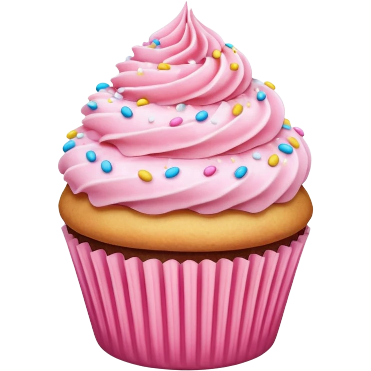 Cupcake with pink icing emoji