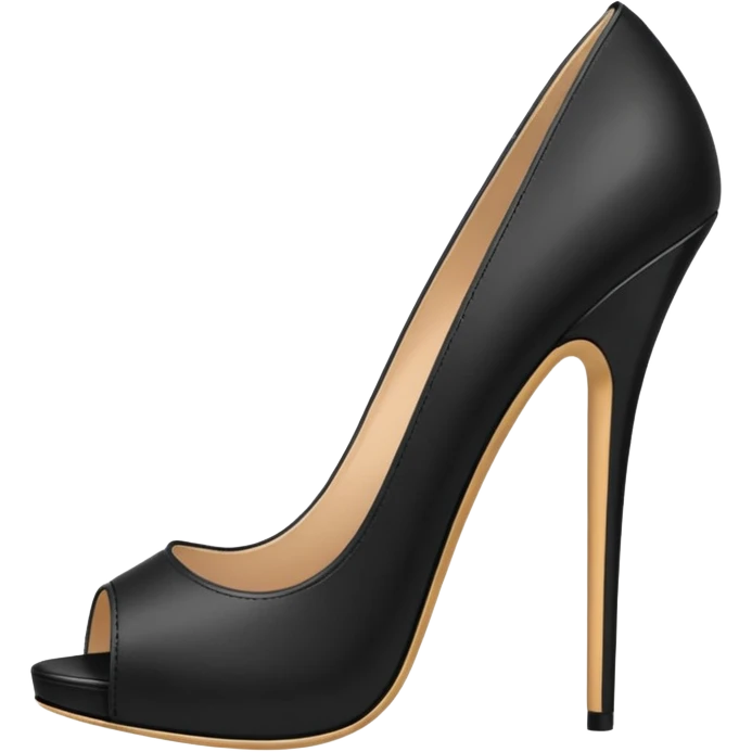 open toe black high heels emoji