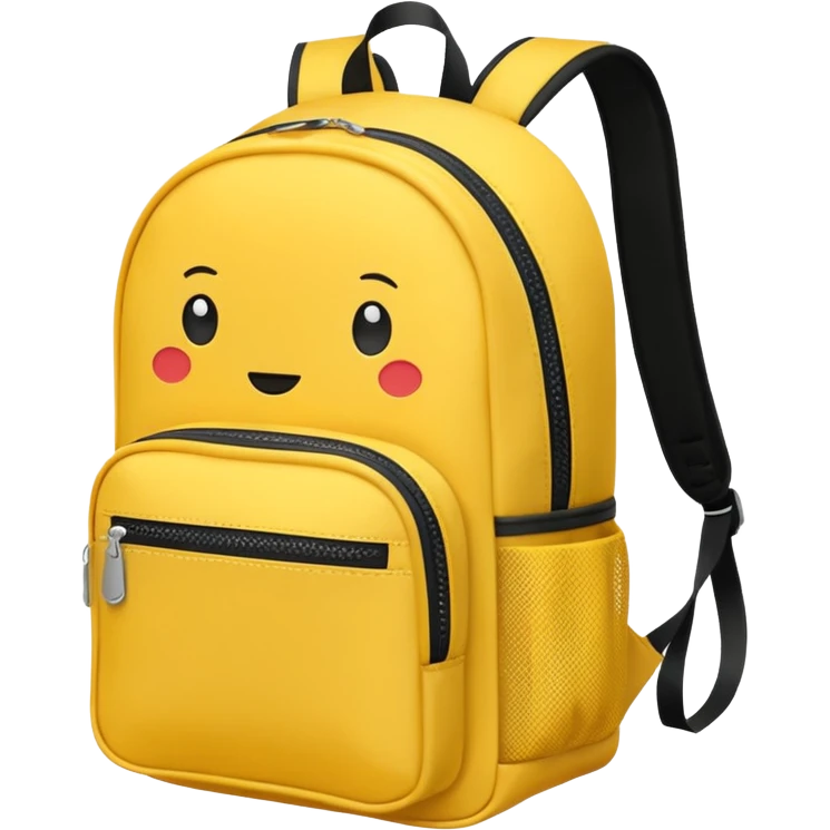 a yellow kid Backpack with zip emoji
