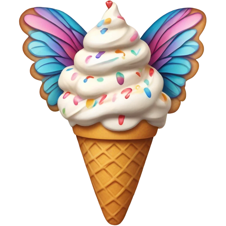 Ice cream with wings emoji