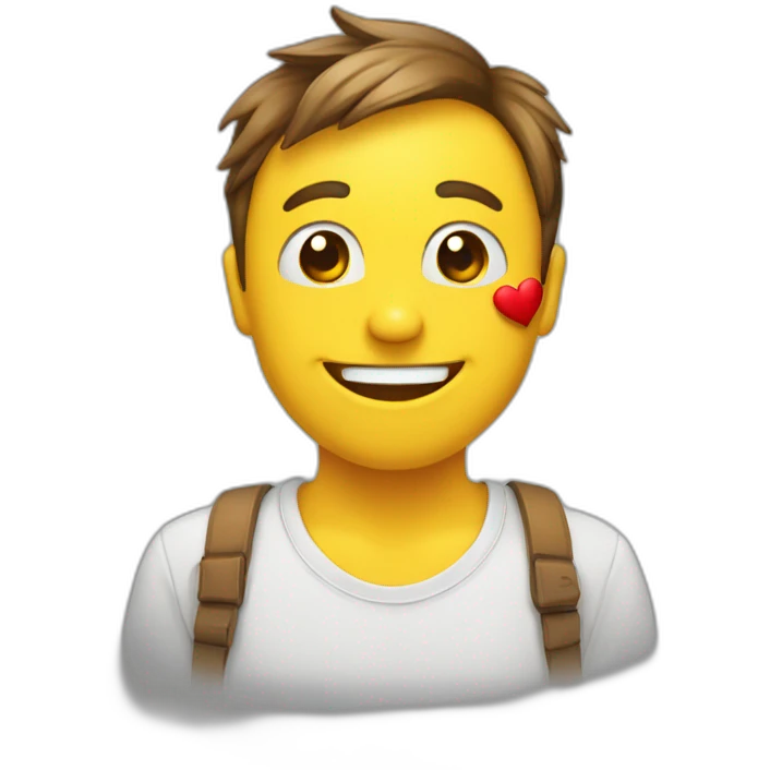 Smiley qui rigole avec cœur emoji