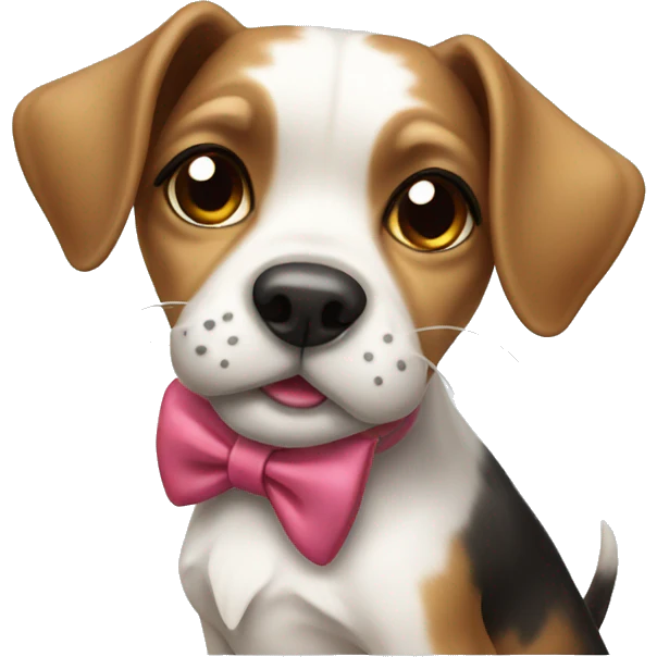coquette dog wearing bow emoji