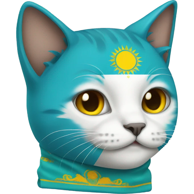 Cat with Kazakhstan flag  emoji