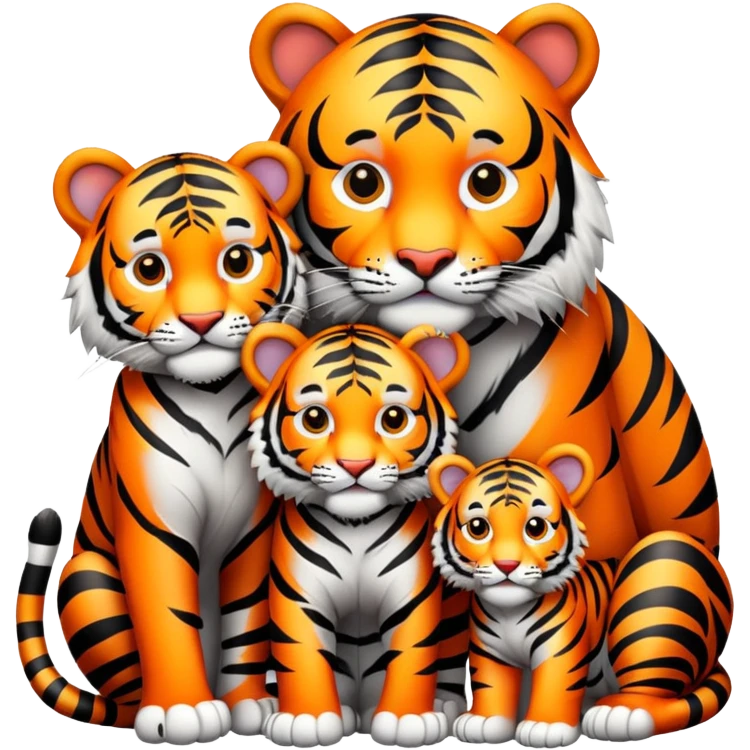 Tiger family with cubs emoji