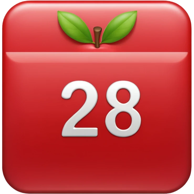 calendar with number 28, apple style emoji emoji