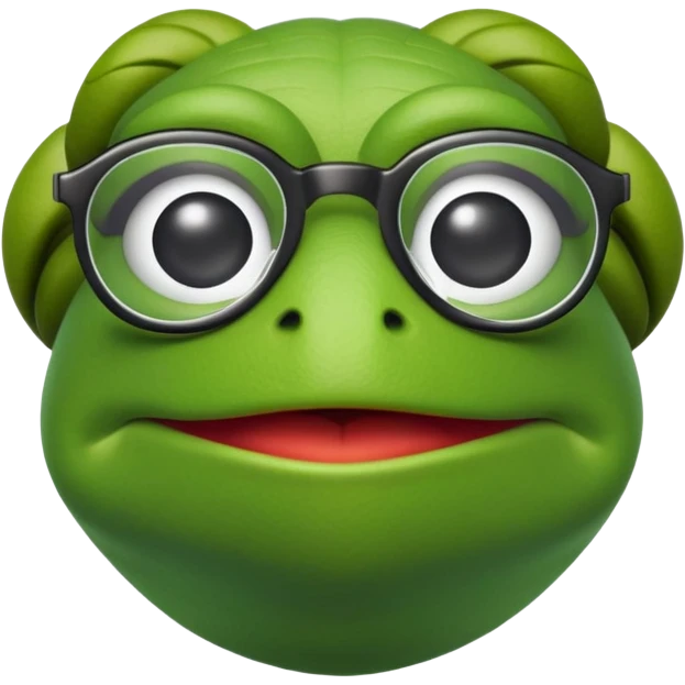 Kermit the frog wearing nerd glasses  emoji