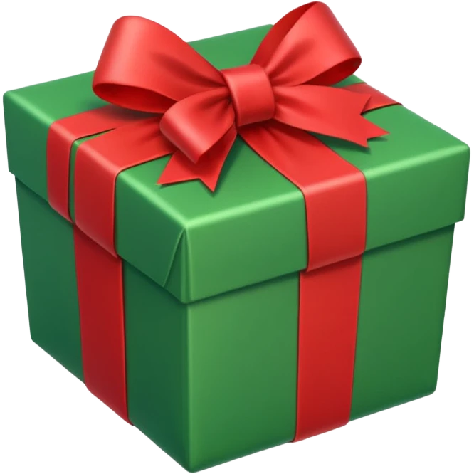 Present Box green and red emoji