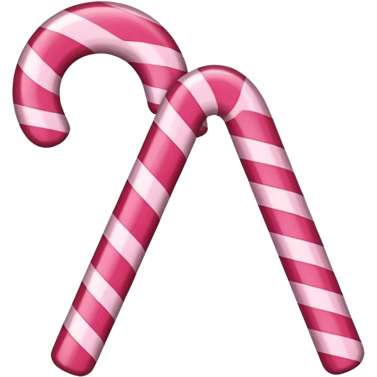 Red and pink candy cane emoji