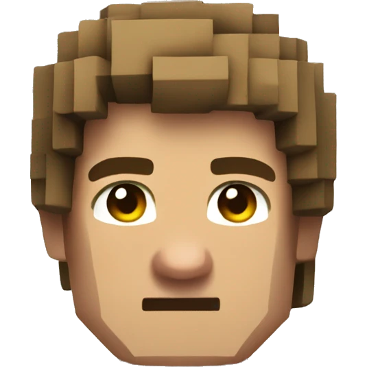 young caucassian adult in minecraft look emoji