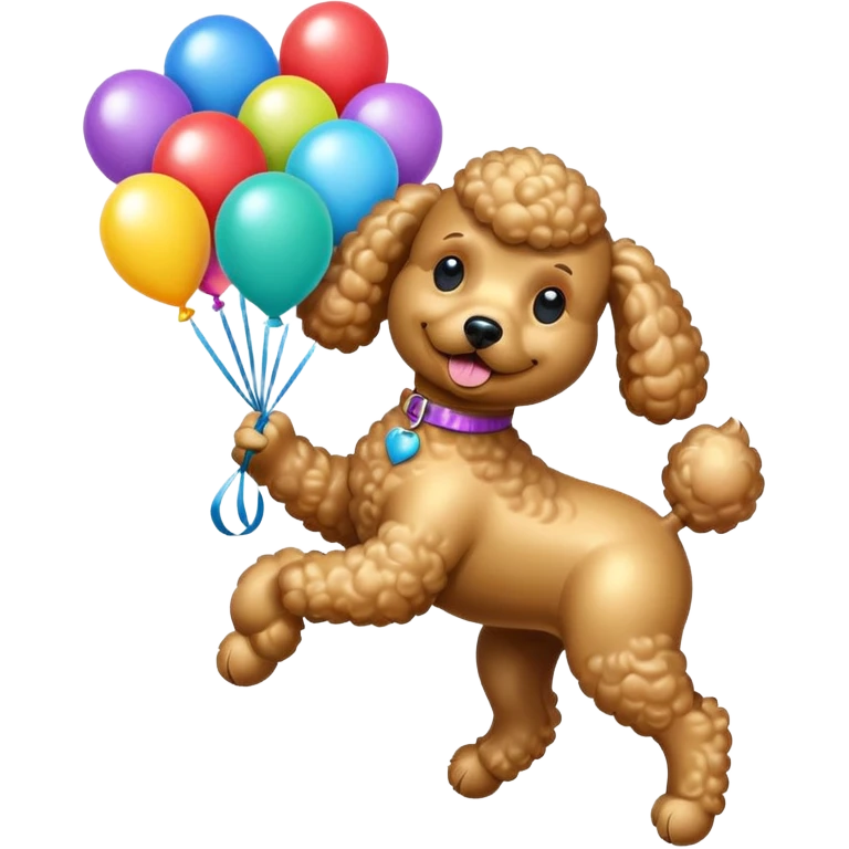 poddle dog shaped flying balloons emoji