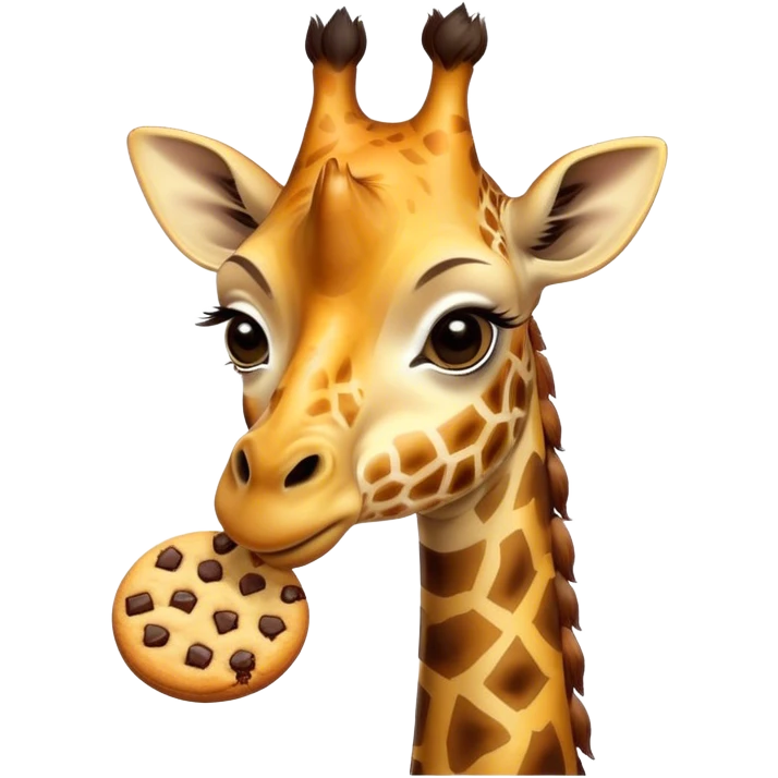 Giraffe eating a cookie emoji