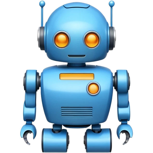 Round blue,Toy Robot. emoji