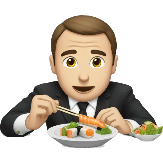 macron eating shushi  emoji