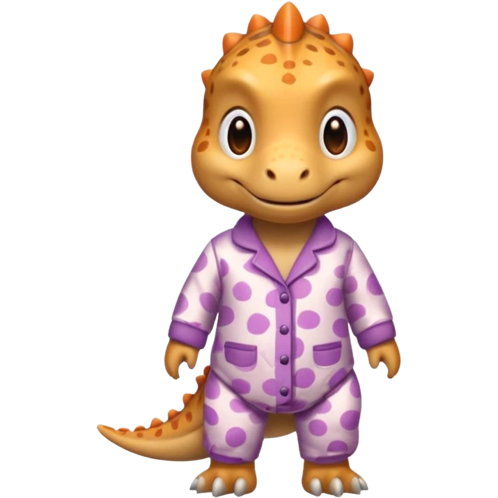 Cute Dino wearing pajamas  emoji