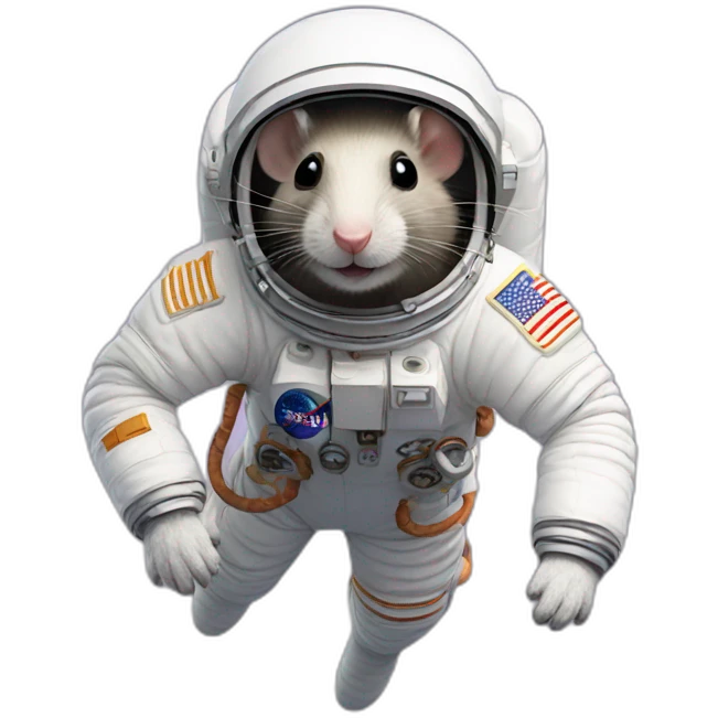 astronaut rat levitating emoji