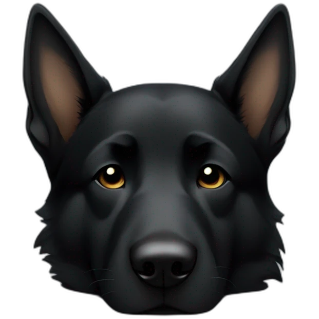 Black German shepherd sleeping emoji