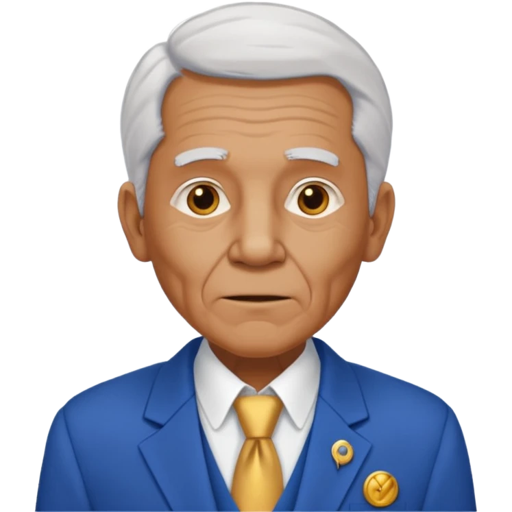 i need an image of a old man named clyde who provides basic credit reports. wears a blue blazer with gold button and open necked white shirt  emoji