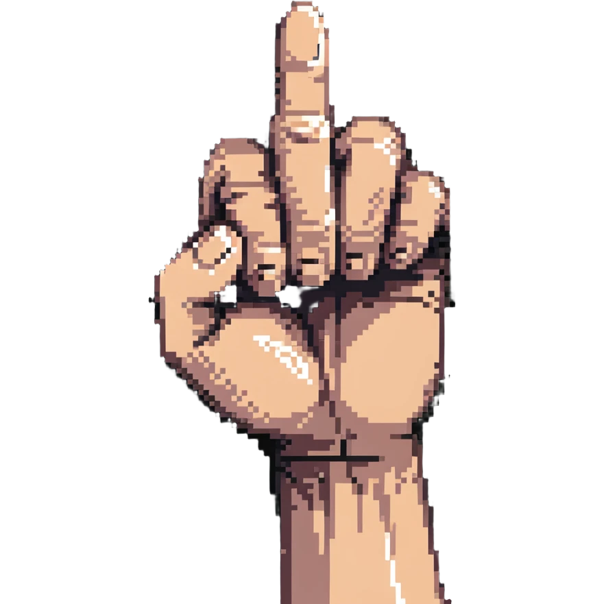 hand facing forward in a fist, thumb between index and middle fingers emoji