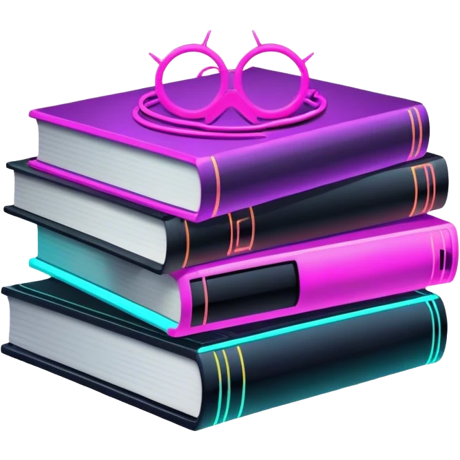 books cyberpunk neon emoji