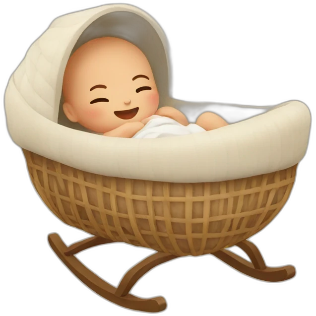 Newborn in a rattan cradle emoji