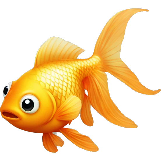 small cute gold fish with big eyes  emoji