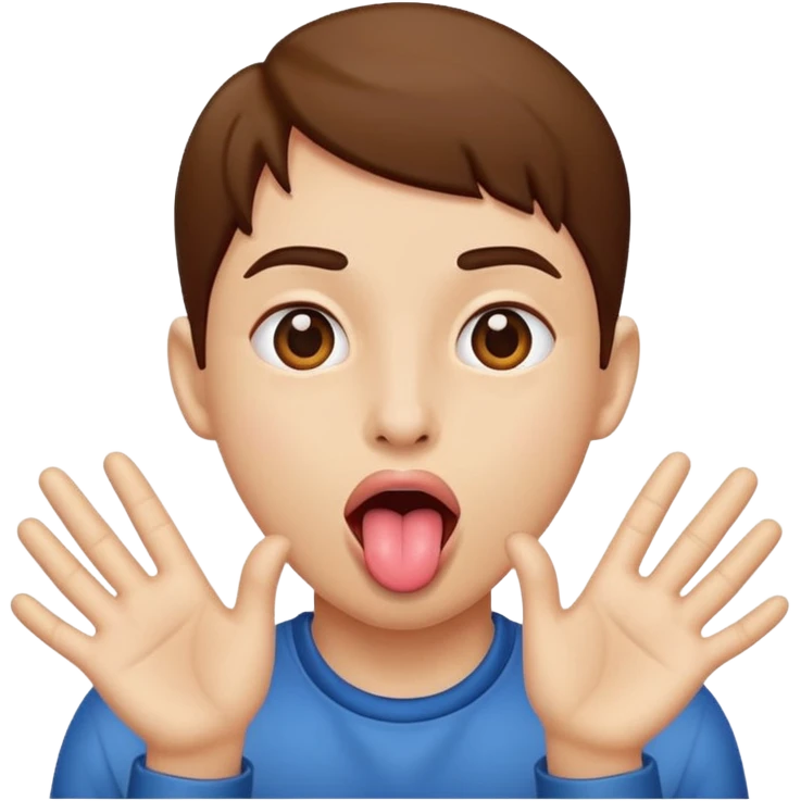 tongue out with hands out to side  emoji