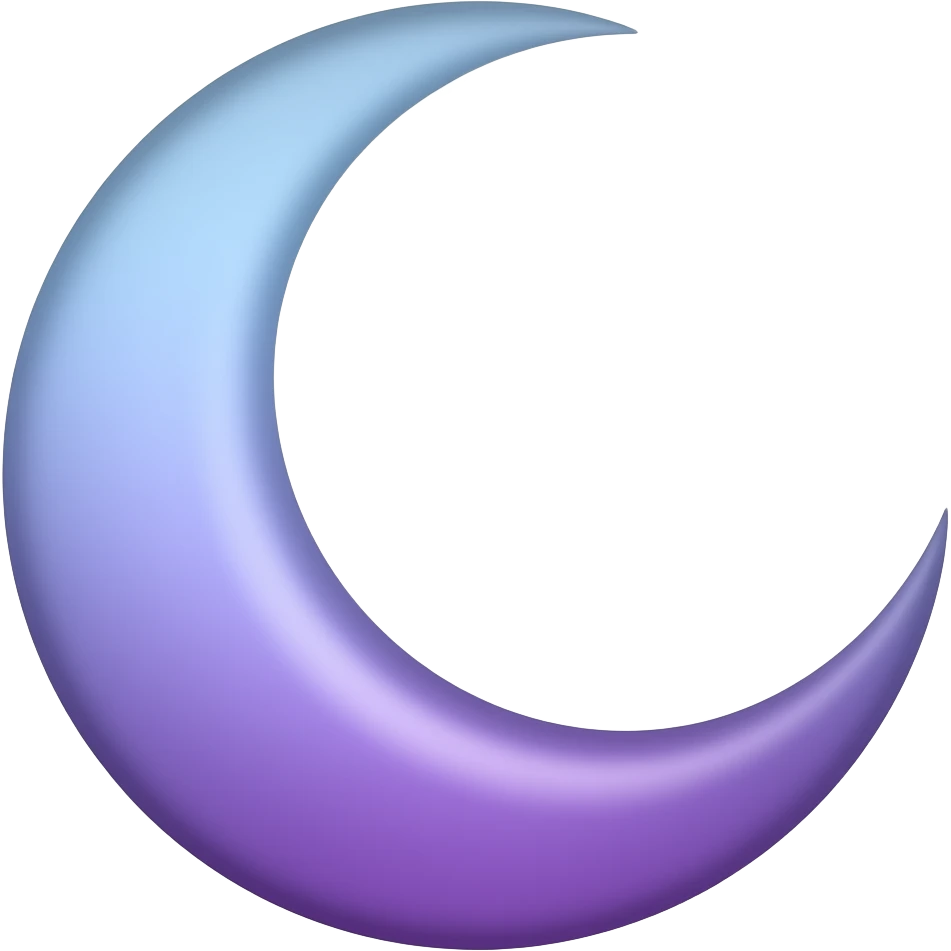 The purple cresent moon emoji with gradient colors emoji