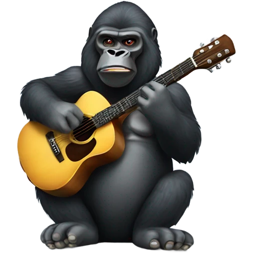 Gorilla playing guitar with an eyepatch  emoji