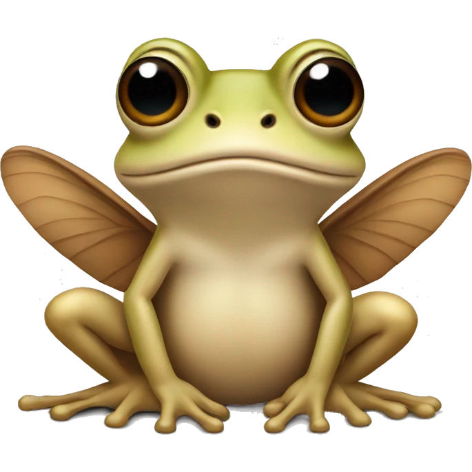 Beige frog with brown wings  emoji