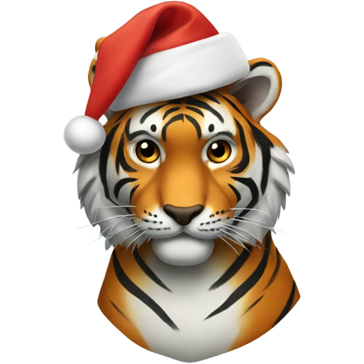 Tiger wearing a Christmas hat  emoji