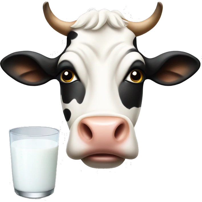 Cow fills milk emoji