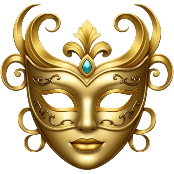gold masquerade mask emoji