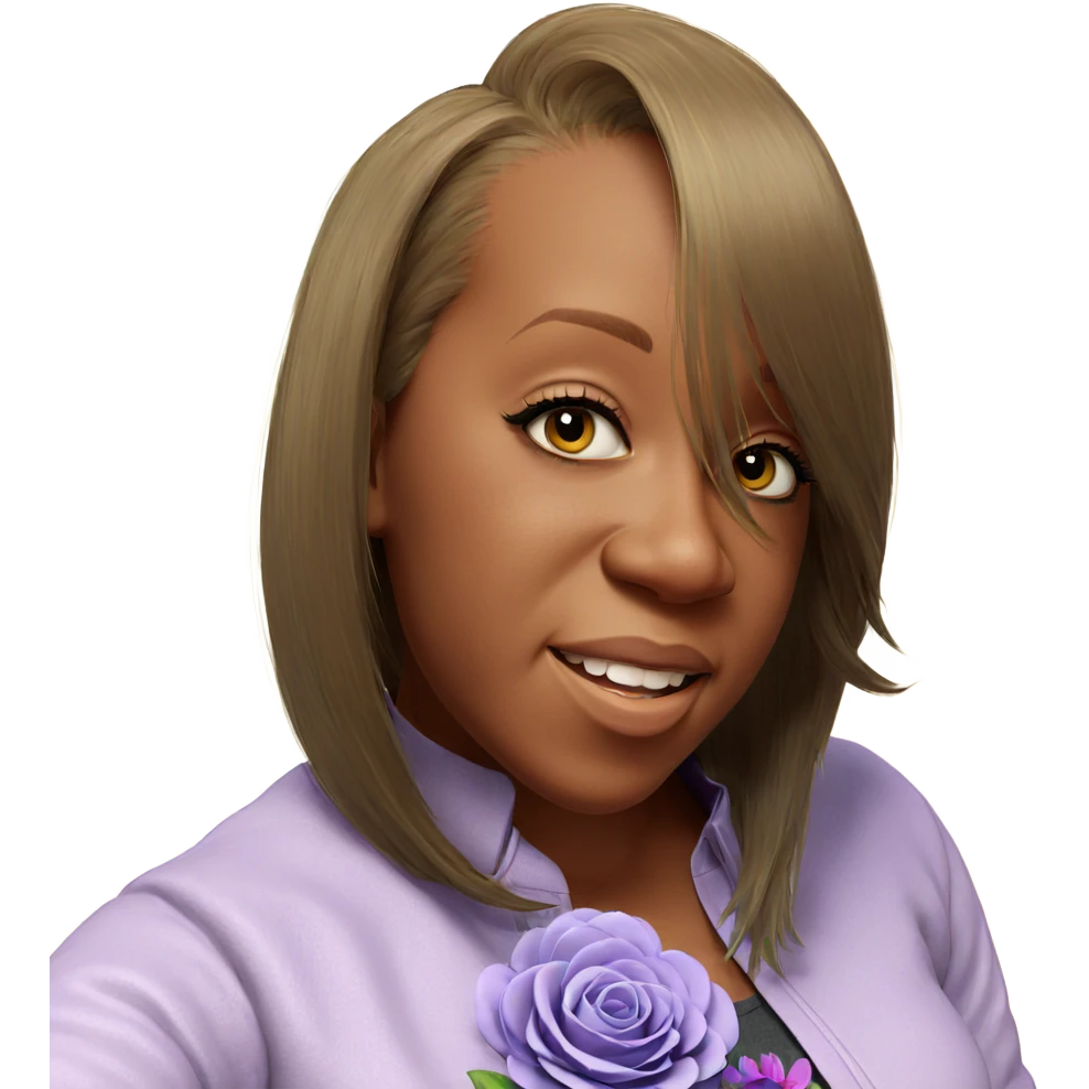 realistic girl with flower emoji