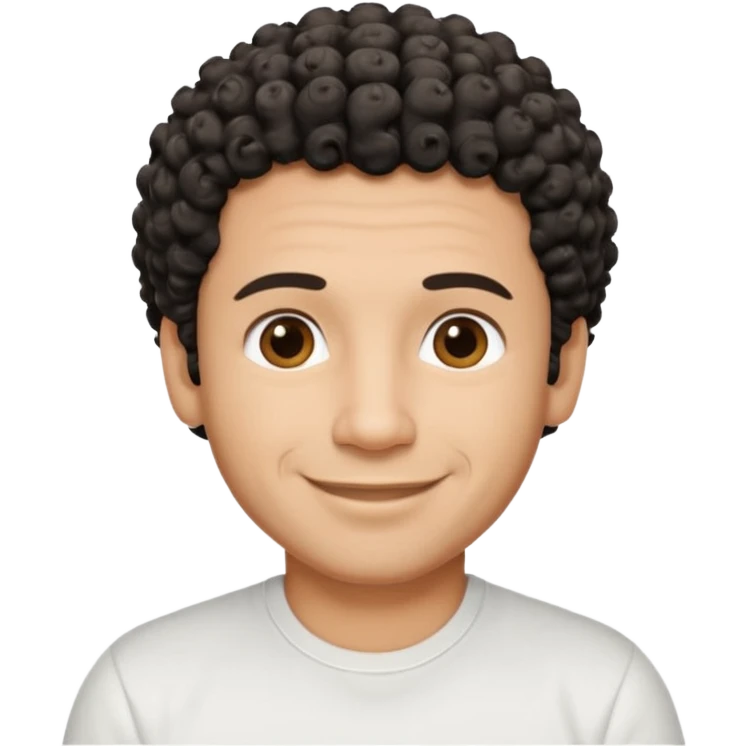 Hispanic dad, medium-light skin tone, short black salt and pepper curly hair, no wrinkles, single person emoji