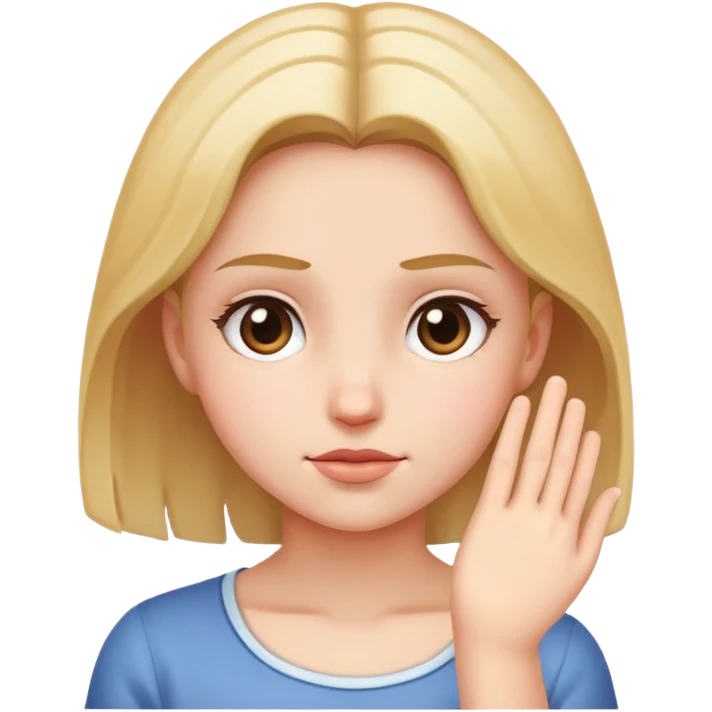 girl looking down with hand up  emoji