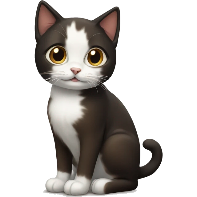 Brown white black cat  emoji