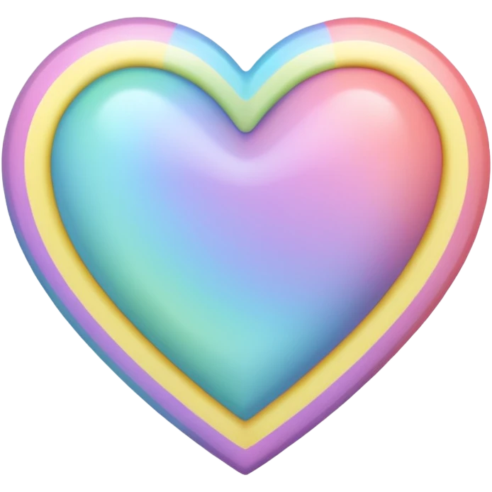 Pastel Rainbow girly heart emoji